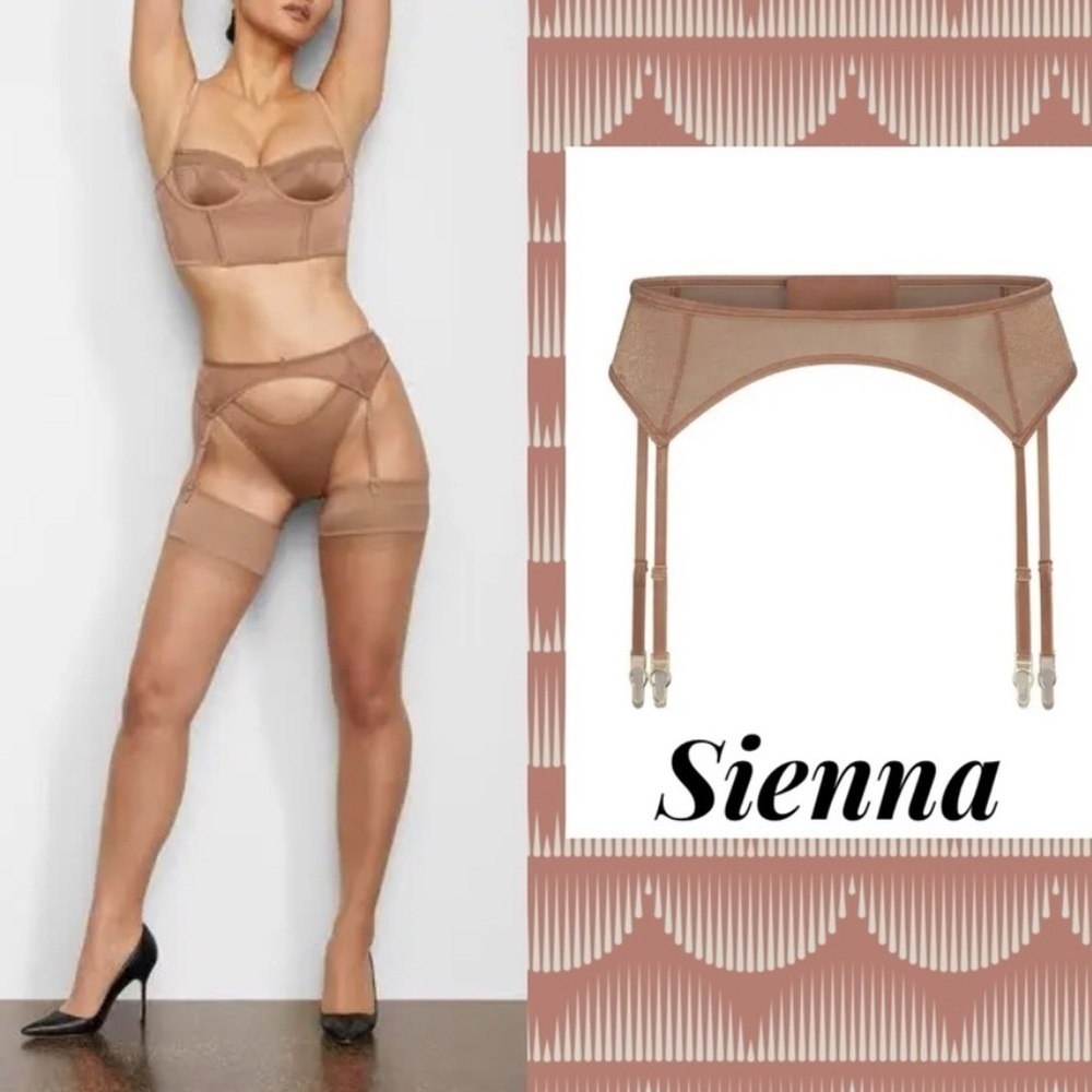 NWT SKIMS Glissenette Garter Belt in Sienna Sz XL
